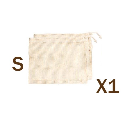 1pc gjenbrukbare grønnsaksposer bomullsnettpose gjenbrukbare produsere poser kjøkken grønnsaker frukt øko poser løpesnor handlekurv: S -19 x 25 cm