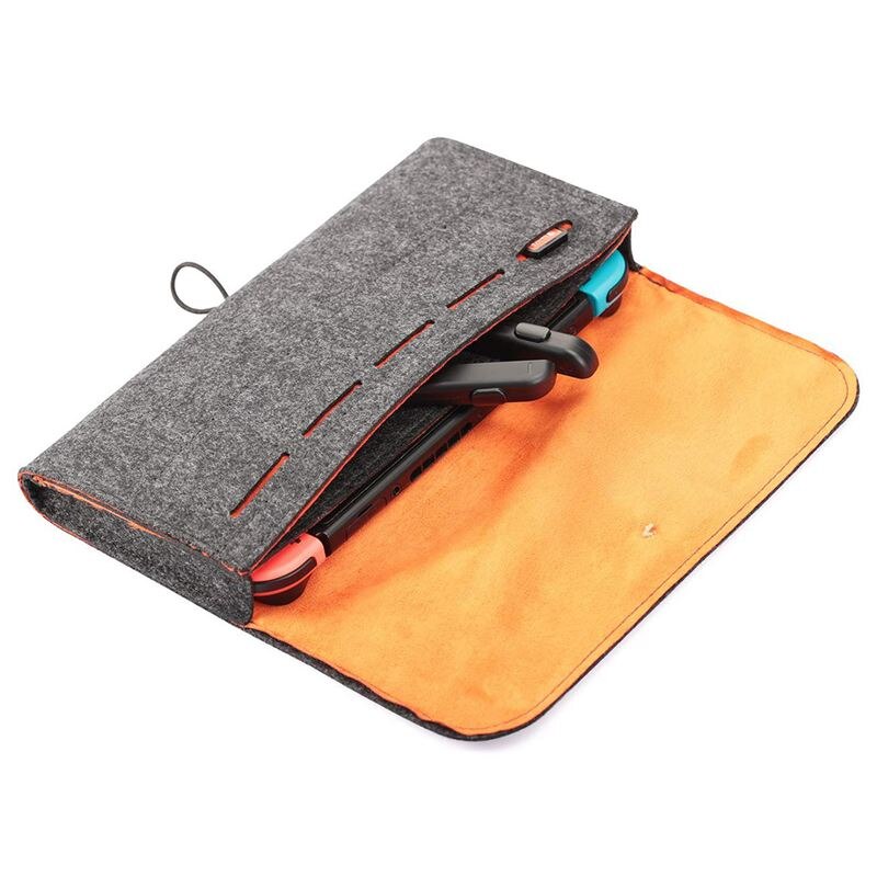 Para nintendo switch com 5 cartões de jogo grande capacidade dividir em camadas caso lã feltro capa de viagem protetora à prova de choque