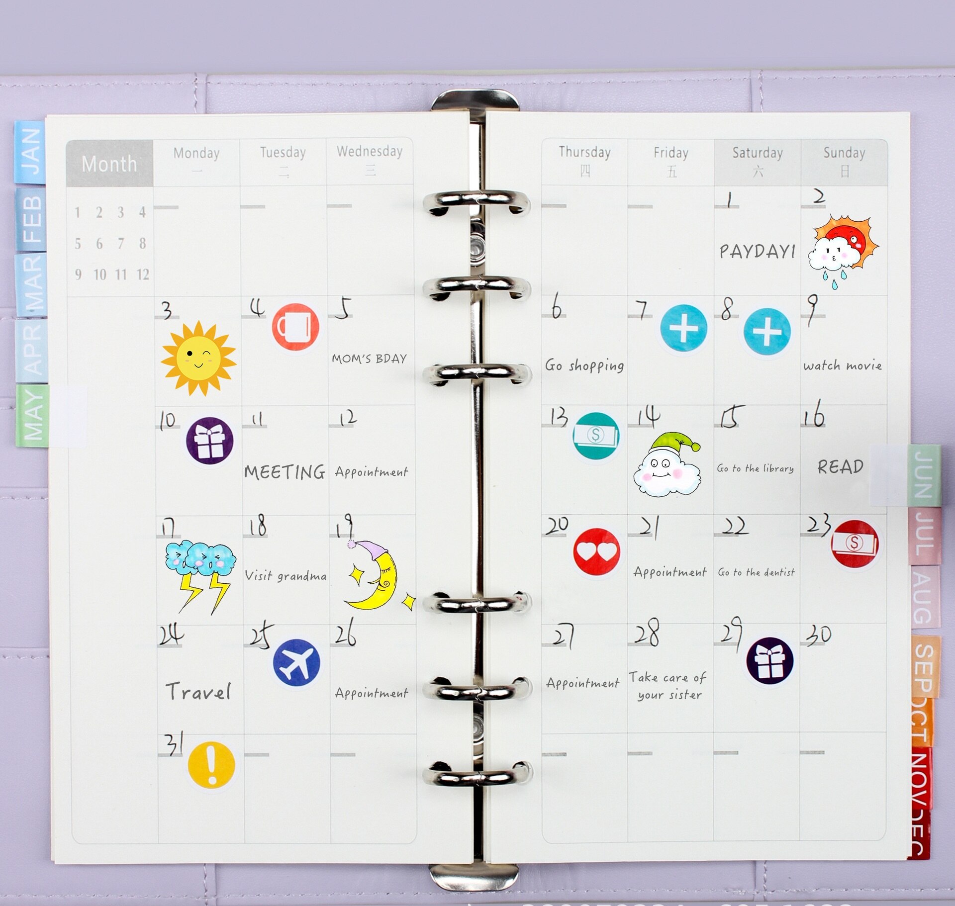 2022 A6 PU Leather Notebook Binder Budget Planner Organizer 6 Ring Binder Cover 12 Binder Pockets Agenda Planner Cover