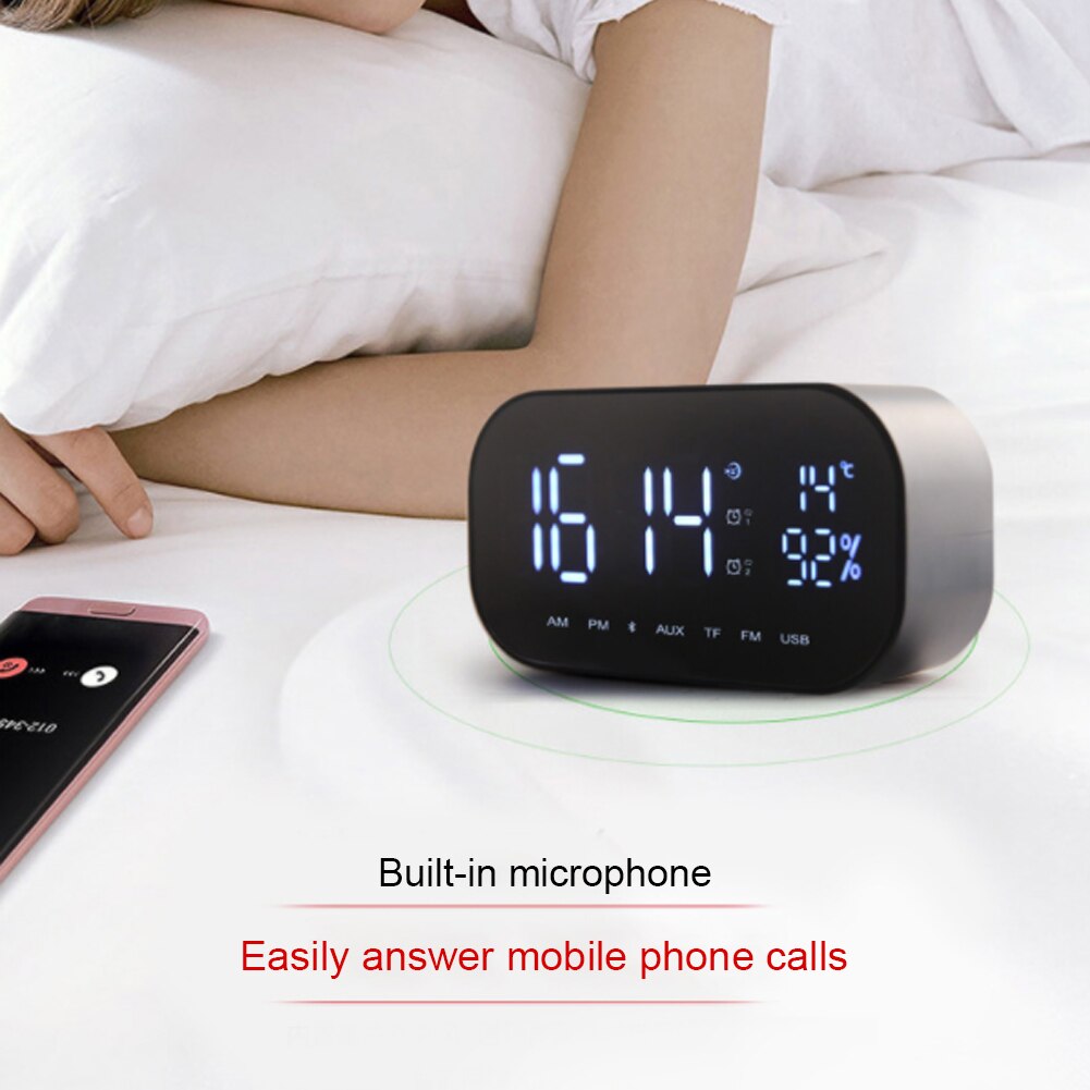 Smart Alarm Clock with Bluetooth Speaker Dual Alarm Clock Portable Clock 3 Lightness for Bedroom Study