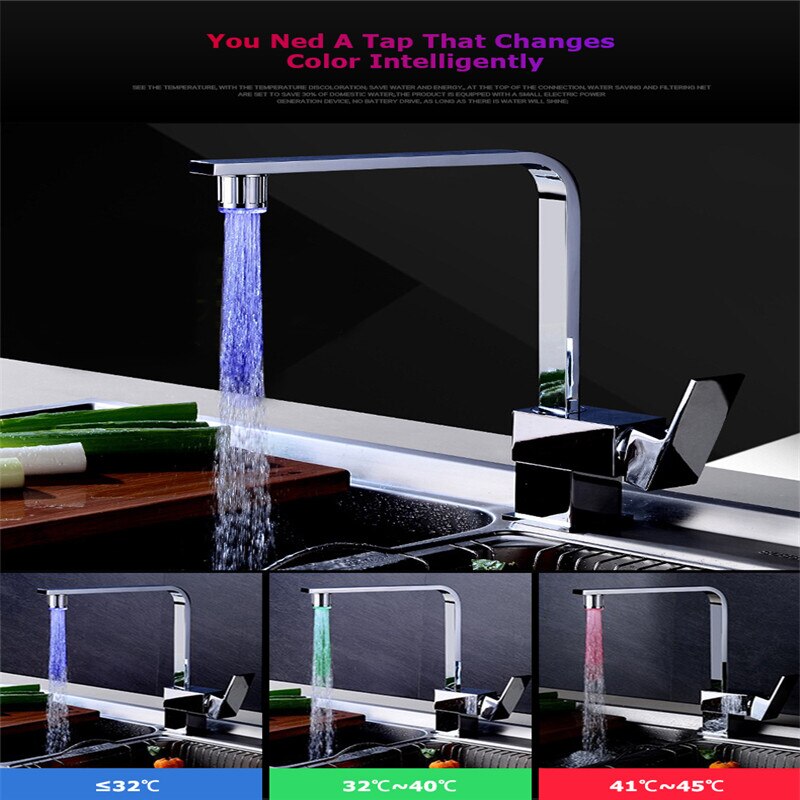 Sensor keuken Licht kraan accessoires badkamer LED waterkraan Kraan Licht 7 Kleuren Veranderen Glow Shower diffuse