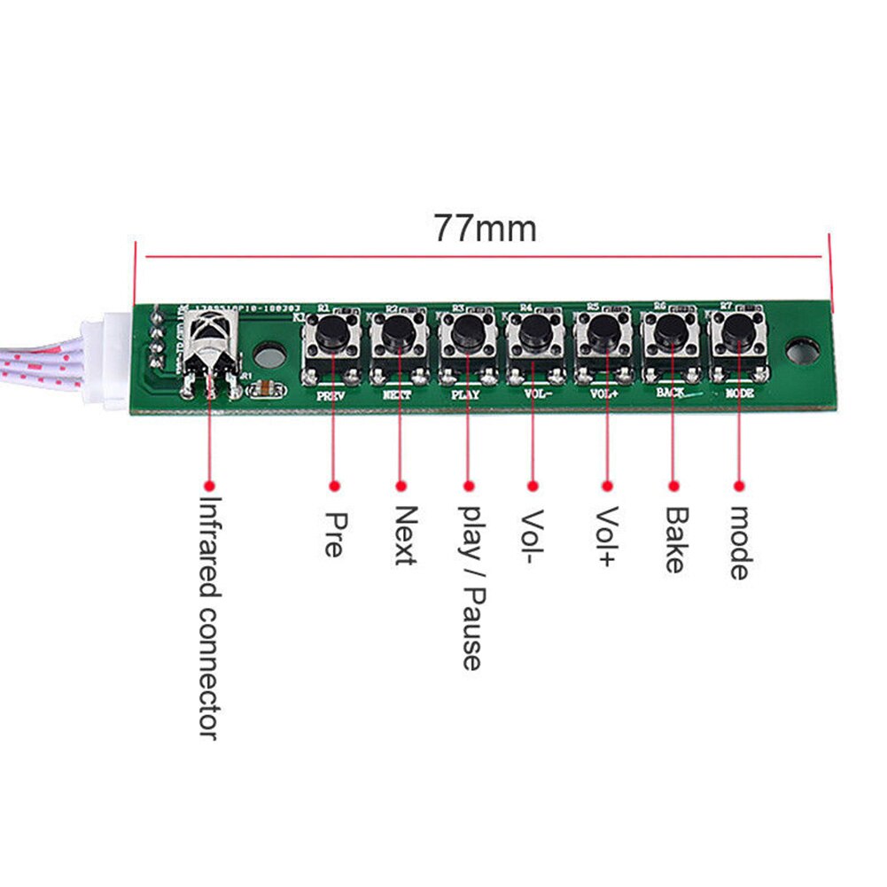 4.3 Inch LCD Screen Lossless Bluetooth Receiver Stereo Support FM E-book Lightweight Audio Video Multi Functional Decoder Board
