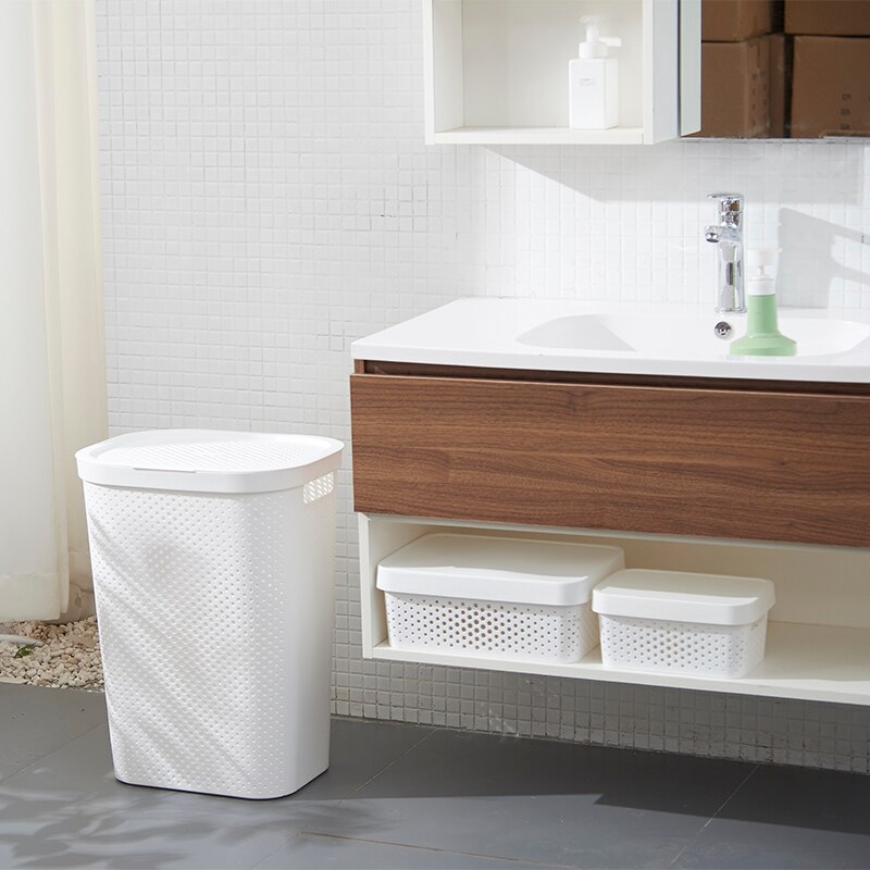 Extra large clothes storage basket bedroom household simple plastic storage box bathroom laundry storage shelf Basket