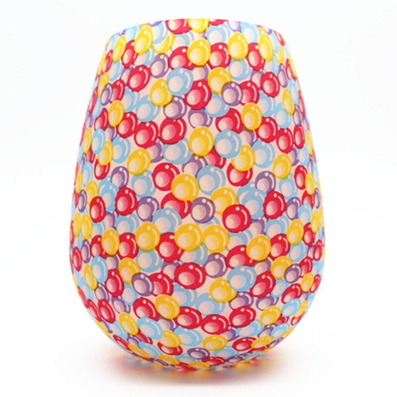 Unbreakable Silicone Wine Glasses BPA-Free Portable Printed Outdoor Wine Cups For Travel Picnic Pool Boat Camping Drink Cup: 06