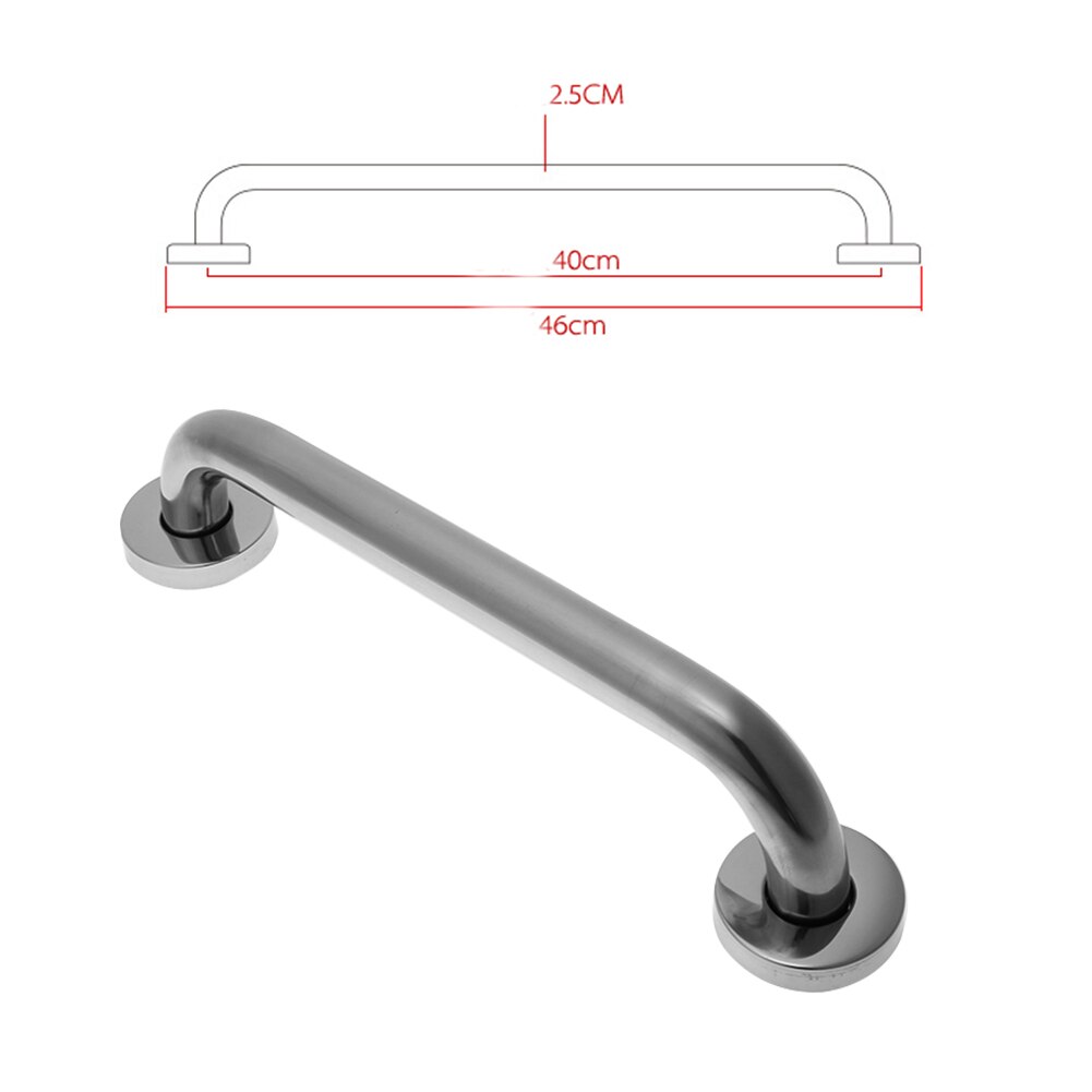 40cm krom polerat 304 rostfritt stål badrum badkar ledstång säkerhets grab bar för gamla människor badrummet handtag armstöd