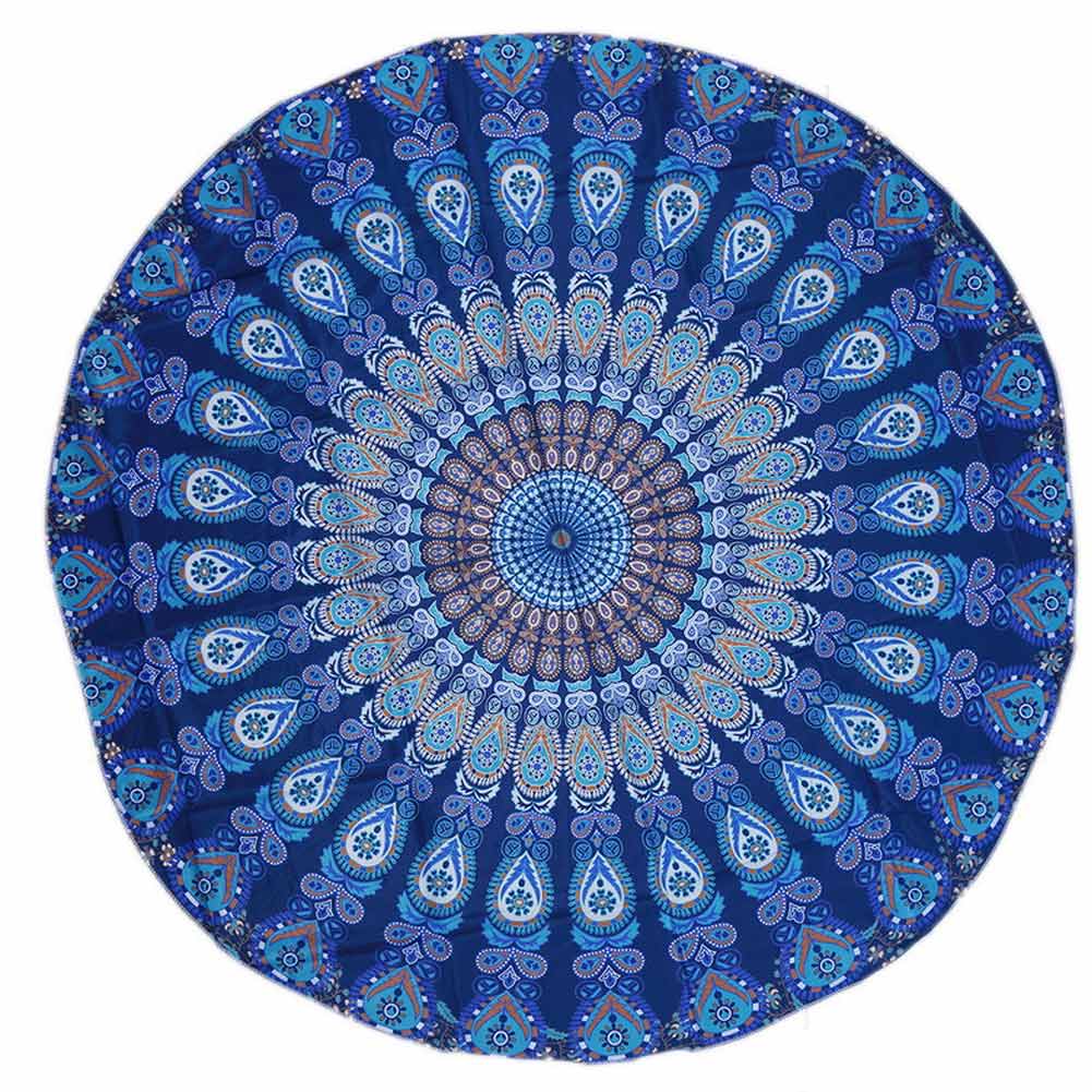 Toalla de playa redonda de microfibra baño de sol de arena para natación 150x150cm YE: 2