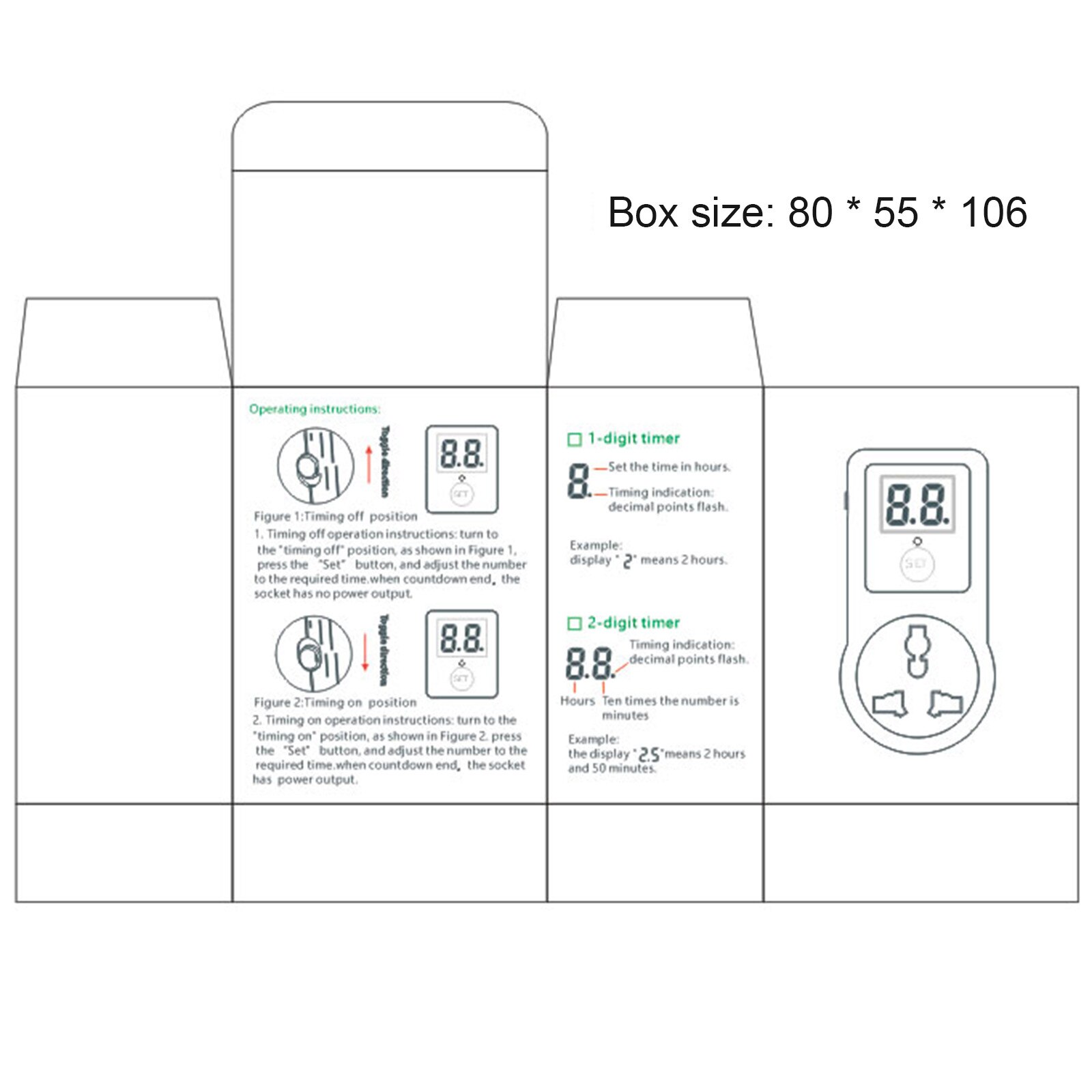 Mini Digital Timer Switch Socket Outlet Plug-in Time Control for Kitchen Electric Appliance EU Plug