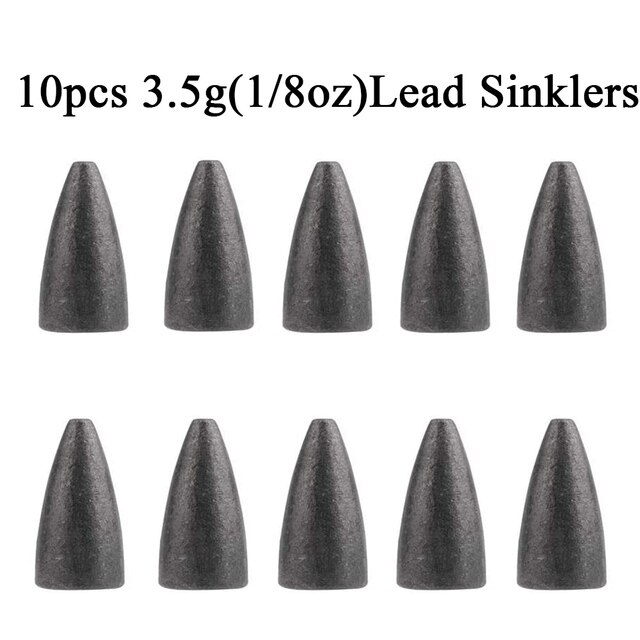 10 Stks/partij Kogel Lood Water Sinkers Wartels Vissen Lood Gewicht 3.5G/5G/7G/14G/20G Vissen Lood Hanger Accessoires: 10pcs 3.5g sinkers