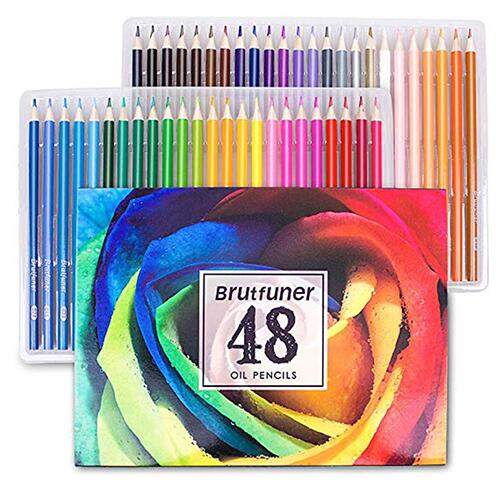 Brutfuner 48/72/120/160/180 couleur professionnelle crayons de couleur à l'huile bois croquis crayon de couleur fournitures d'art scolaire: 48 colors