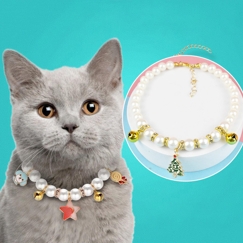 Collier de Perles Scintillantes pour Petits Chiens et Chats, Bijoux en Strass, Accessoires Perforés pour Vêtements de Fille, Chihuahua SARL
