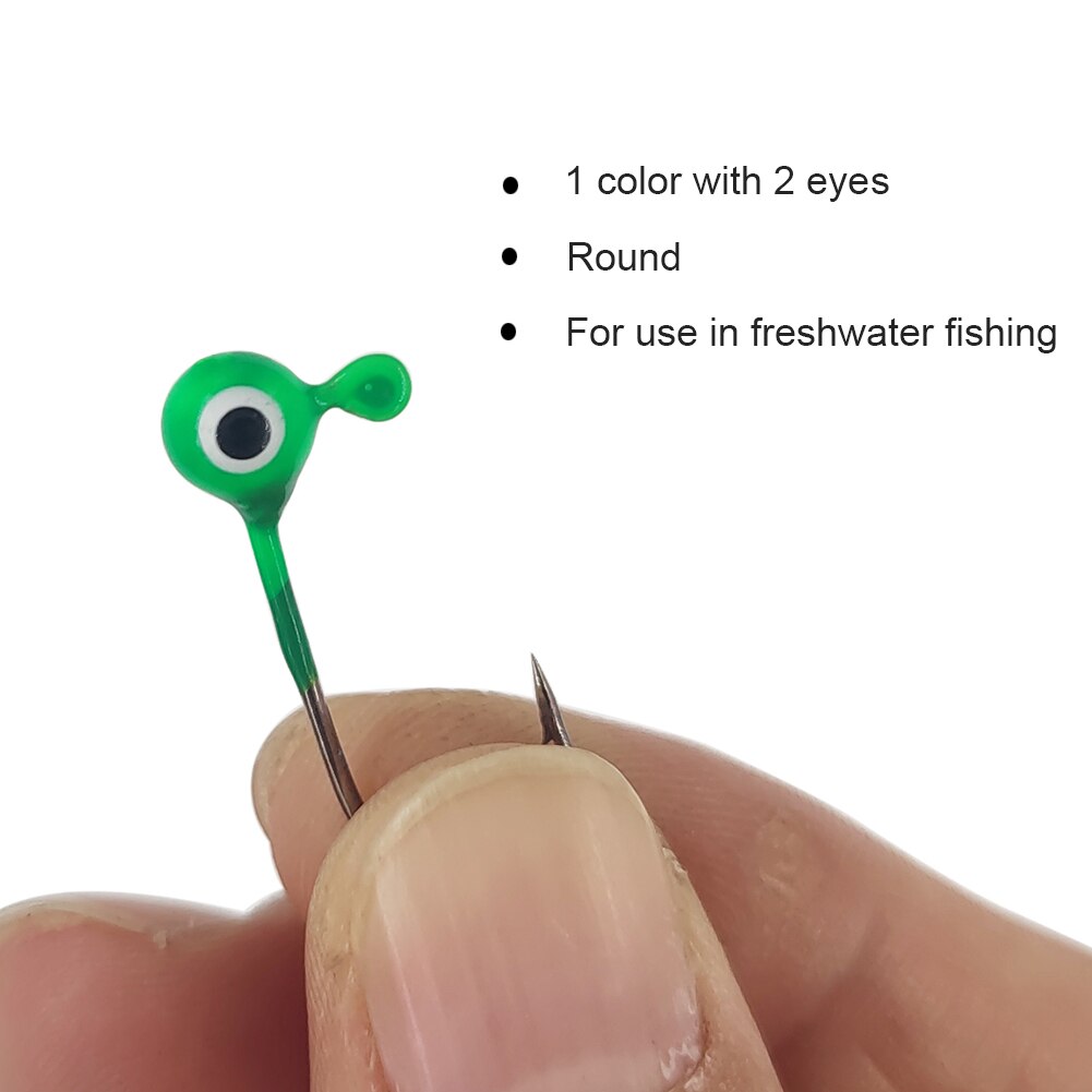 INFOF – hameçon de jighead de pêche, hameçon de ver, 2 yeux, 1 couleur, 1g, 20 pièces
