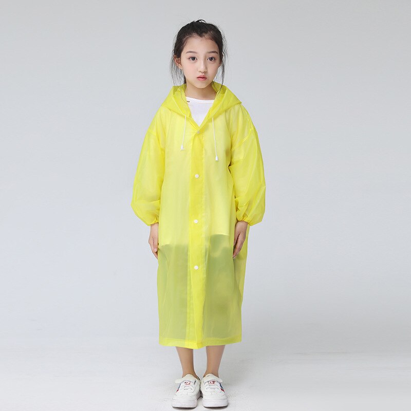 Regenponcho voor kinderen, herbruikbaar, voor jongens en meisjes, lichte waterdichte regenjas, Blauw bergen, XXL