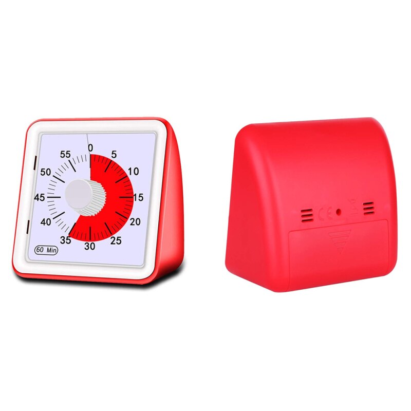 60 Minutes Timer Visual Analog Silent Countdown Clock Study Time Management Tool Practical Durable Timers