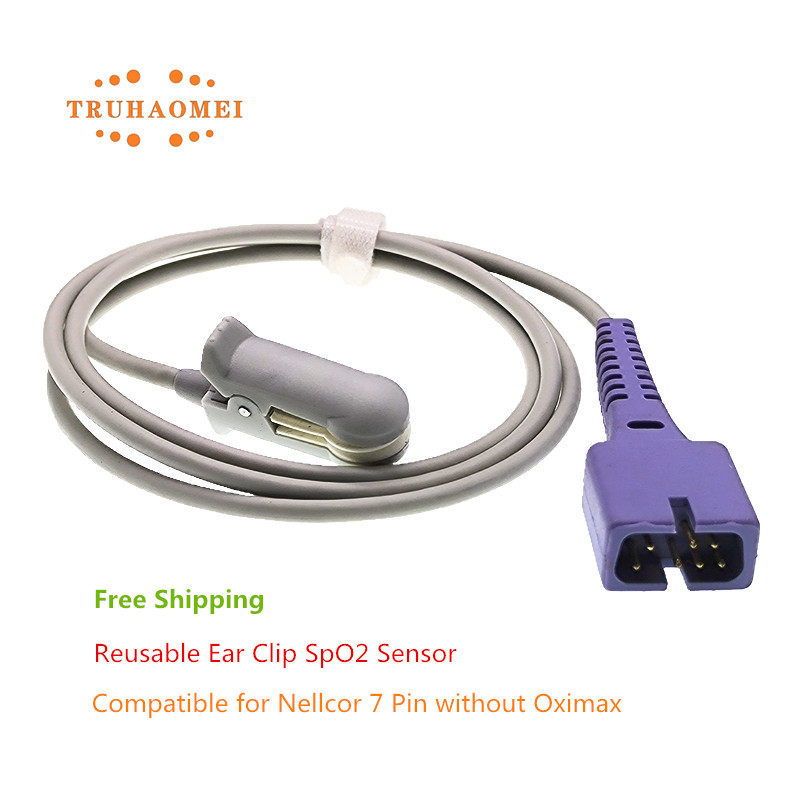 Reusable SpO2 Sensor 7 Pin for Nellcor Pulse Rate Oximeter Probe Patient Monitoring SaO2 Sensor Without Oxi-Max Tech Short Wire