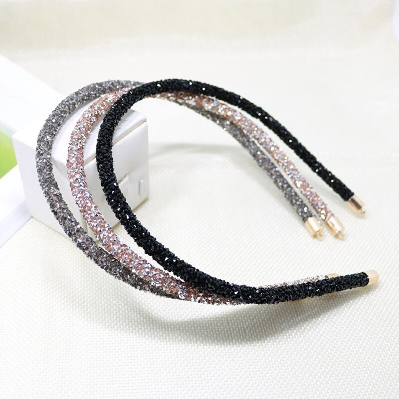 Dunne Kant Haarbanden Met Rhinestone Super Flash Hoofdband Dunne Kant Wilde Temperament Eenvoudige Hoofdband Flash Hoofddeksels Voor Vrouwen
