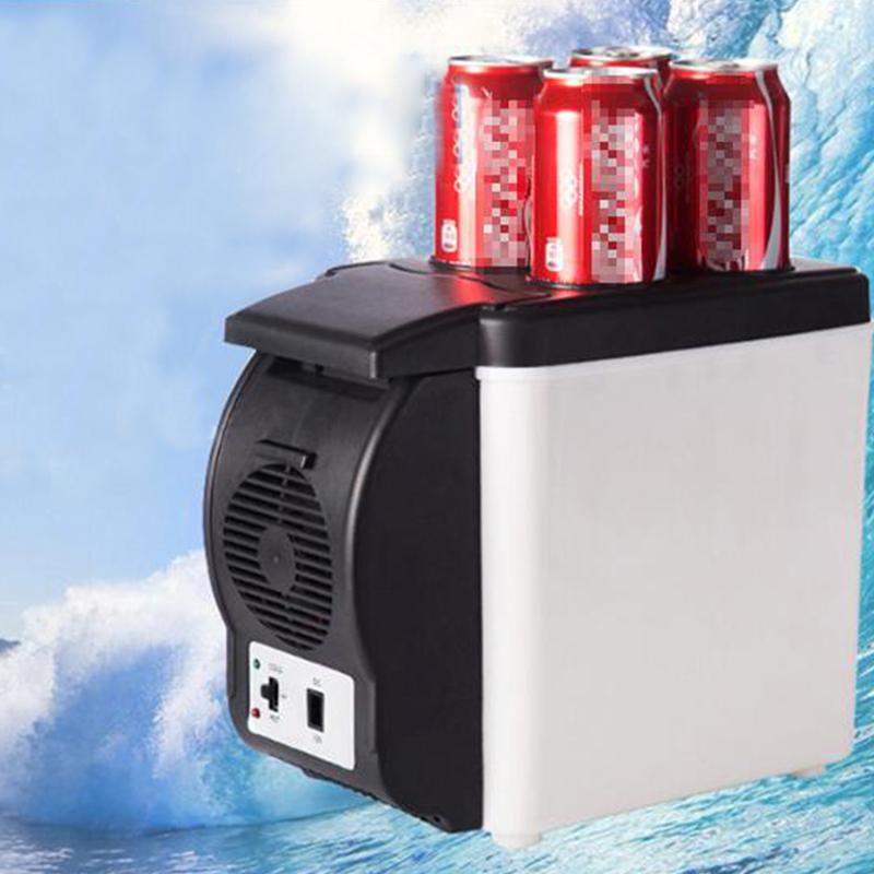 Mini 6L Car Refrigerator Multi-function Travel Fridge Cooler Warmer 12v Compressor Fridge With 4 Drink Holes Electric Freezer: Default Title