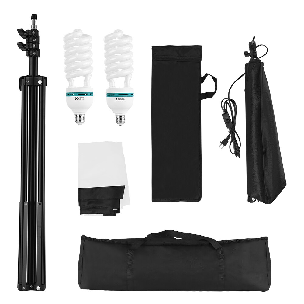 Studio Photography Light Kit Including 50*70cm Softboxes with 150W 5500K Light Bulbs Light Stand Carry Bag: EU Adapter