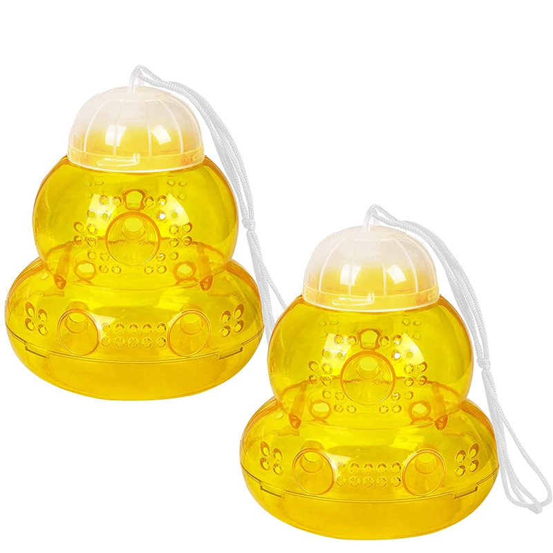 2 Pack Wasp Traps Outdoor,Reusable Carpenter Bee Traps for Outside, PP Bee Catcher Hornet Trap for Garden: Default Title
