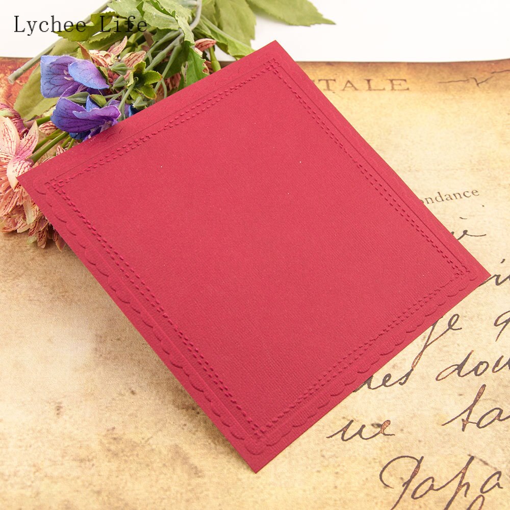 Lychee Life Blank Square Plastic Embossing Folders 15x15cm For Scrapbooking Template DIY Album Card Making Accessories