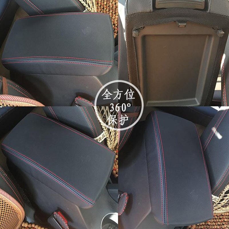 Housse d'accoudoir en cuir noir, intérieur de voiture, pour Volkswagen VW Tiguan Mk2