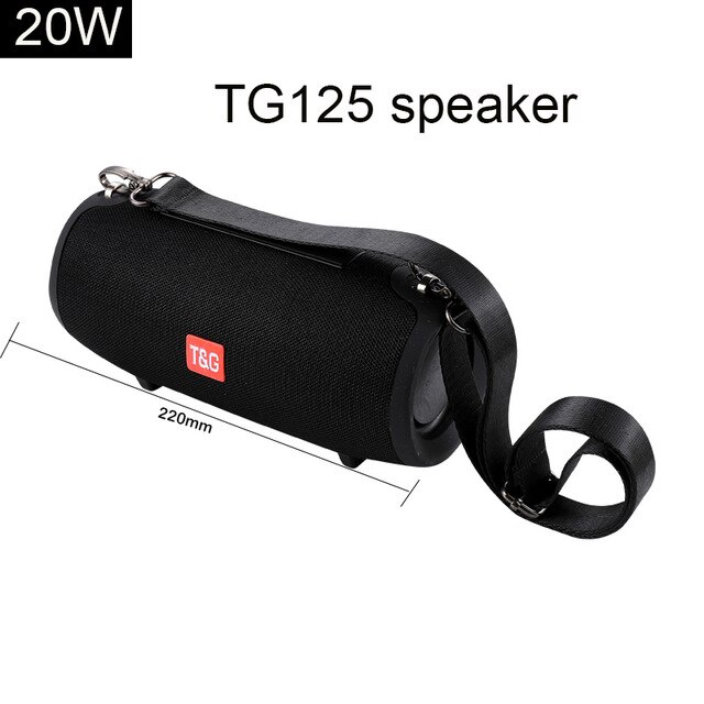 TG esterno portatile impermeabile bluetooth speaker 20W altoparlante ad alta potenza boombox stereo surround caixa de som colonna subwoofer: 20W Black