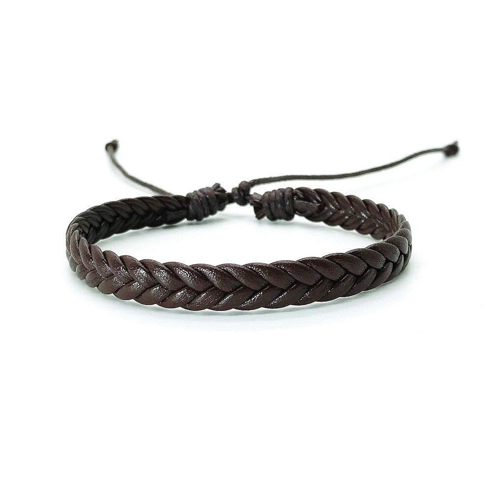 Bracelets 3 couches en cuir noir et marron pour hommes et femmes, nouvelle , Bracelet à breloques, corde tressée tissée à la main, , 2022: LB0002-2
