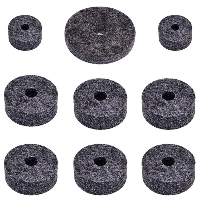 18 szt. Perkusja części zamienne robić talerzy akcesoria (3 szt. Talerze talerzowe + 3 szt. Nakrętki skrzydełkowe + 3 szt. Podkładki + 9 szt. Filcowe podkładki wełniane)