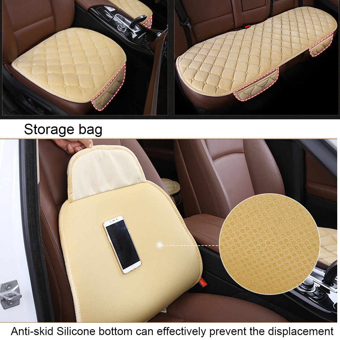 Dewtreetali Velvet Front Car Seat Cover Breathable Winter Seat Cushion Protector Auto Accessories Car styling Universal for Cars