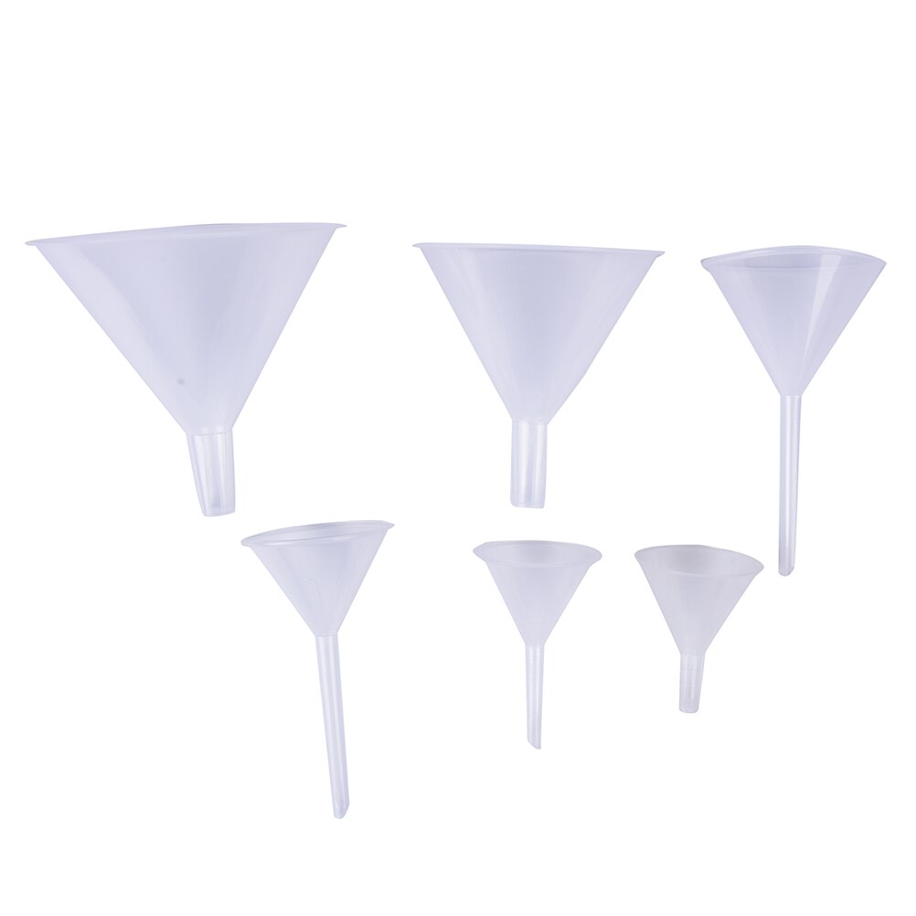 Mini funil de plástico com filtro branco transparente, funil de 1/2 ", 150ml para transferência de perfume em laboratório