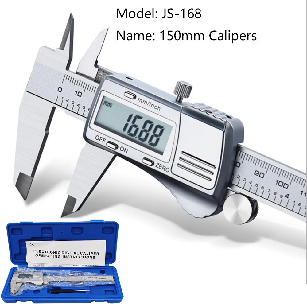 4/6-zoll 100/150mm Großen Bildschirm Digitale Messschieber Edelstahl Elektronische Messschieber Metall Mikrometer Mess Werkzeuge: Model JS168