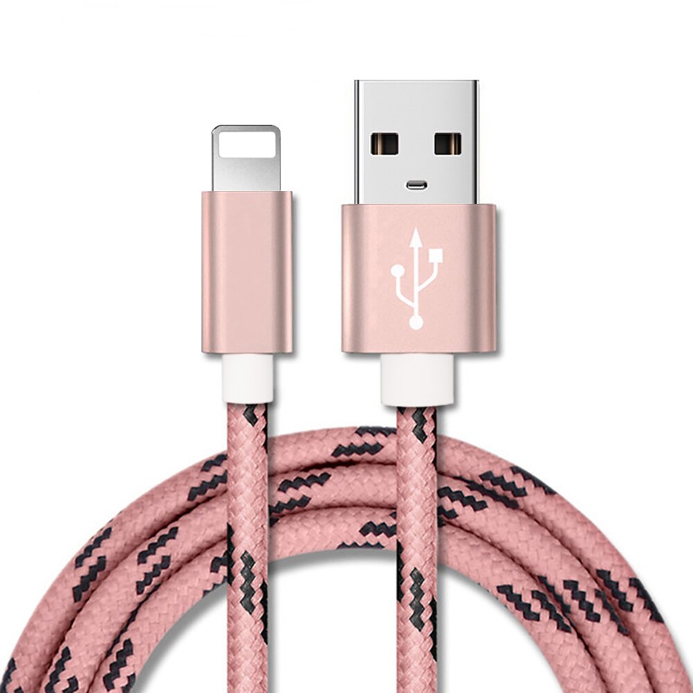 Usb Kabel Quick Charger Data Kabel Metalen Nylon Gevlochten Cablefor Iphone Xs Max Xr Plus 5 5S Se Ipad mini Snelle Opladen Data Draad