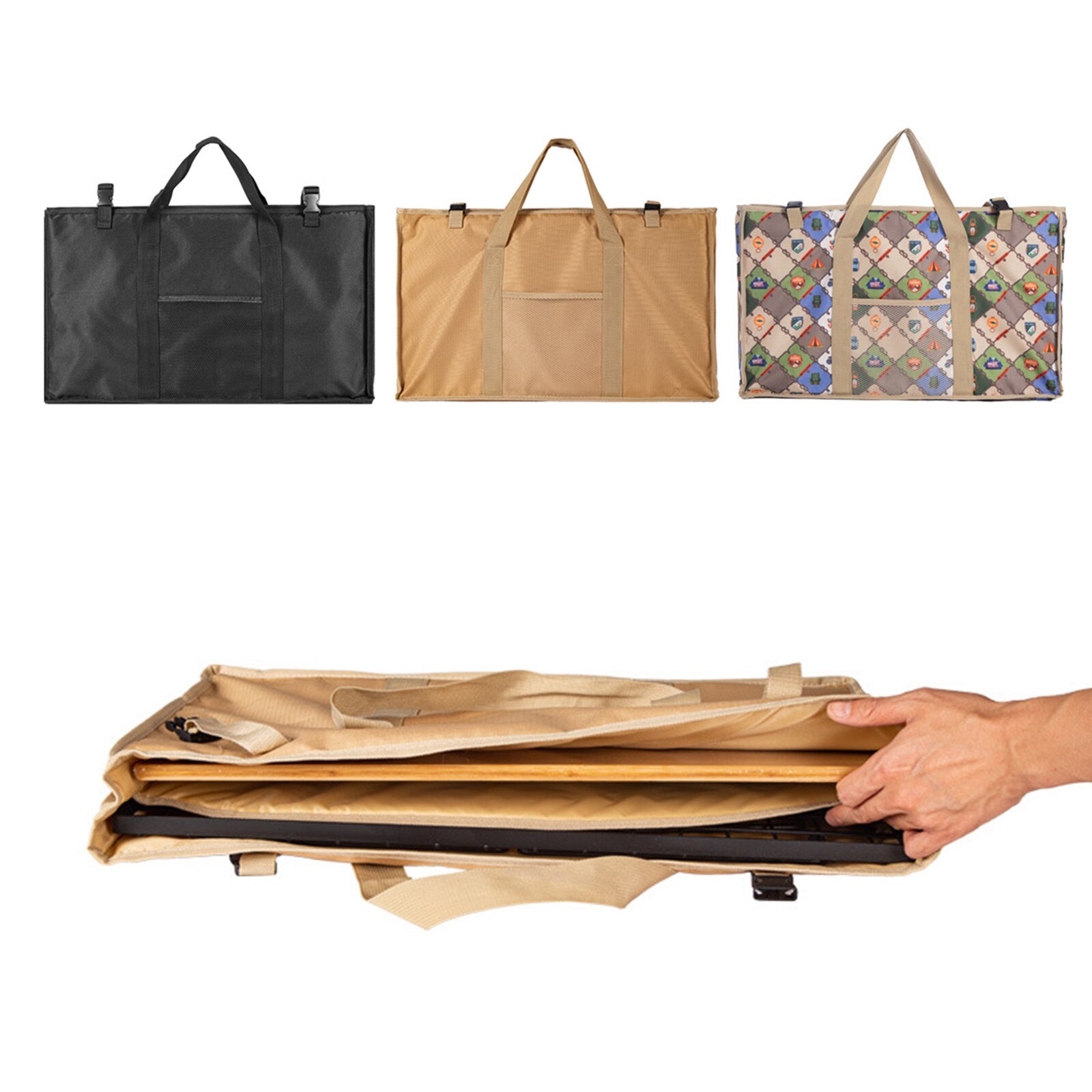 Folding Table Storage Bag Board Table Camping Picnic Drain Rack Storage Bag Organizer for Outdoor Travel Hiking Camping BBQ