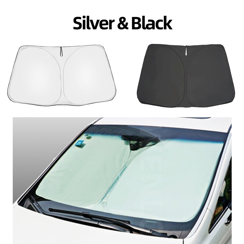 For Mercedes Benz S Class W222 Sun Protector Heat Isolation Window Shades Easy Installment Foldable Cover: Silver Front Window
