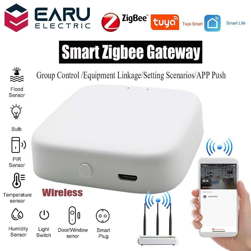 Tuya trådløs zigbee bridge smart hjem zigbee gateway hub fjernkontroll zigbee enheter smart life app for alexa google home