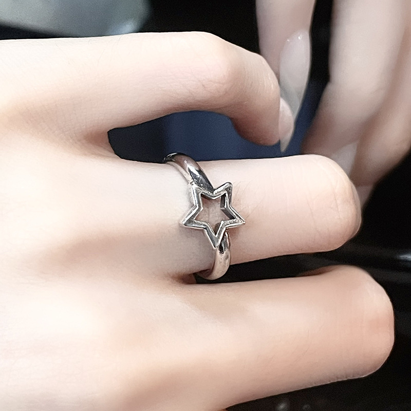 Kpop gotisch Ästhetische Metall Dornen Liebe Herz Punk Offenen Ring Für Frauen Mädchen Jahrgang-Schmuck Y2K EMO Grunge Zubehör
