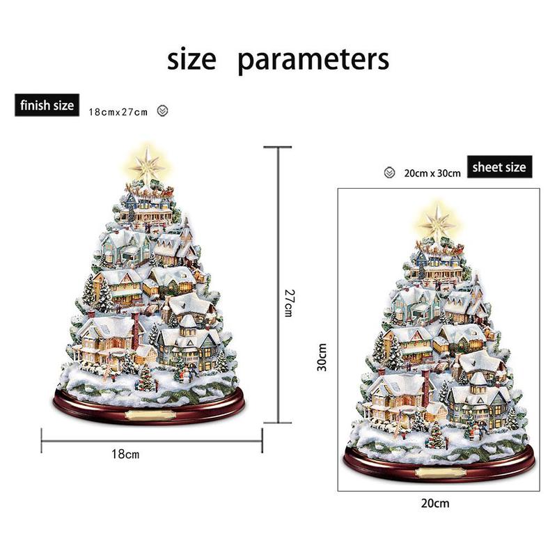 Christmas Wallpaper Tree Rotating Sculpture Train Decorations ornament Create Stickers festival atmosphere Paste Window Pas O9G5