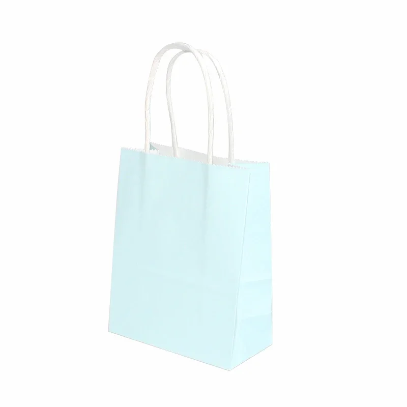 6/12pcs Mini Small Kraft Paper Bag with Handles Festival Bag Candy Shopping Bags