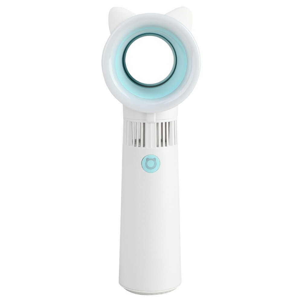 Ihoven Handheld Bladeless Fan Usb Oplaadbare Geen Blad Mini Fans Hand Held Reizen Koeling Air Cooler Fan Bladloze: Blue