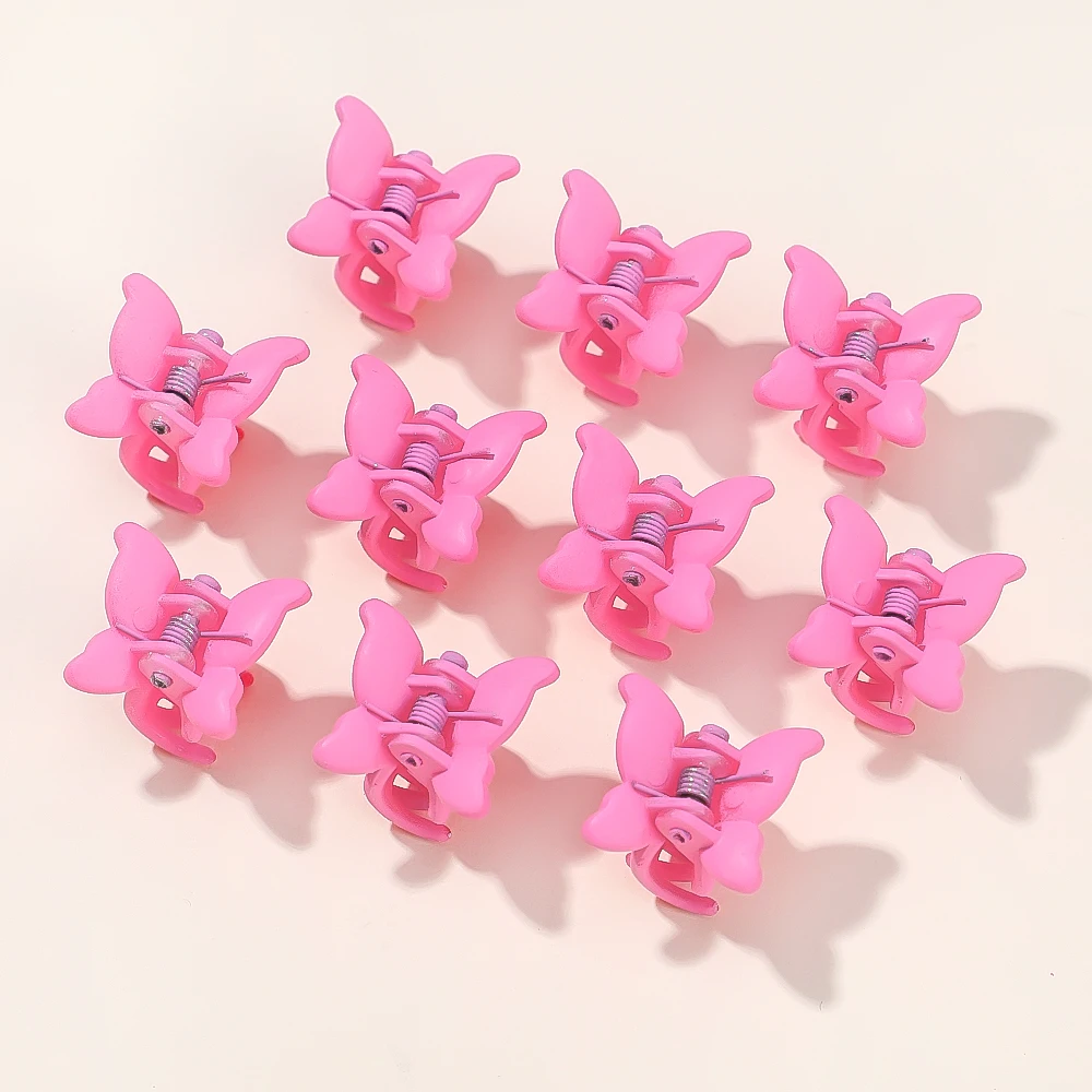 10/20/30 pièces papillon coloré Mini pince à cheveux griffe poignée Barrettes pinces filles épingle à cheveux griffe pince cheveux accessoires de coiffure: XXS / Corail Rouge