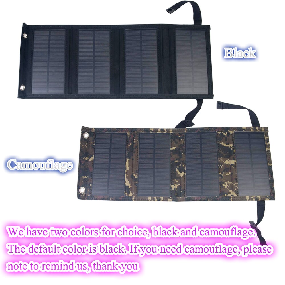 20W Foldable Solar Panel Kit USB 5V Solar Pannel Power Bank Cells Waterproof Solar Battery for Outdoor Camping Hiking Charger