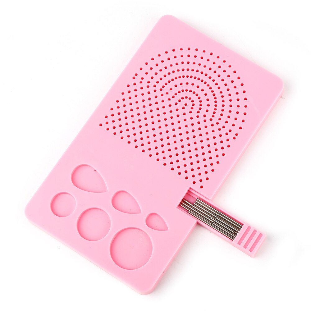 Paper Quilling Board Winding Paper Tray DIY Origami Winder Child Fan Manual School Grid Guide Roll Square Craft: Pink
