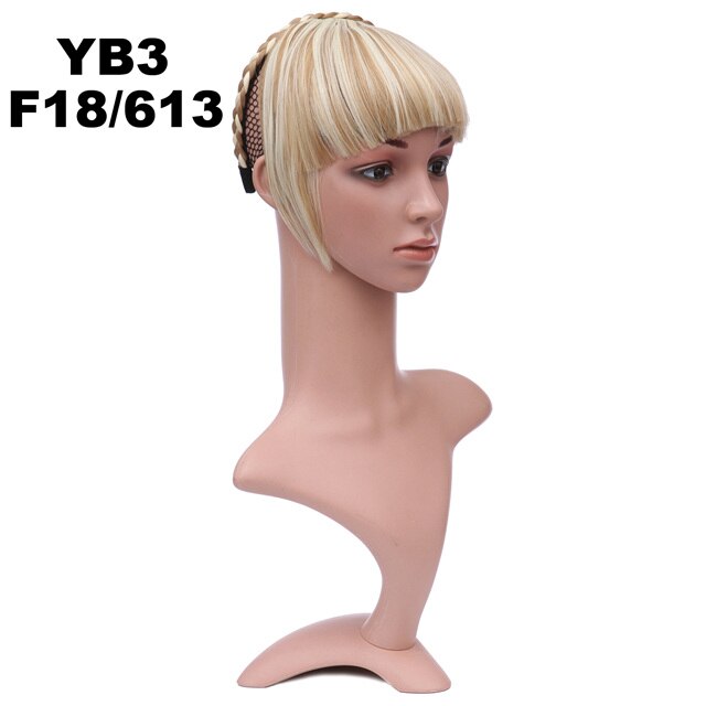 Girlshow flechten stirnband Synthetische Haar Knall Kurzen Fransen Haar Stumpfen BangYB3 6 &quot;, 16 Farben Erhältlich 50g, 1 stück: YB3 Farbe F18-613