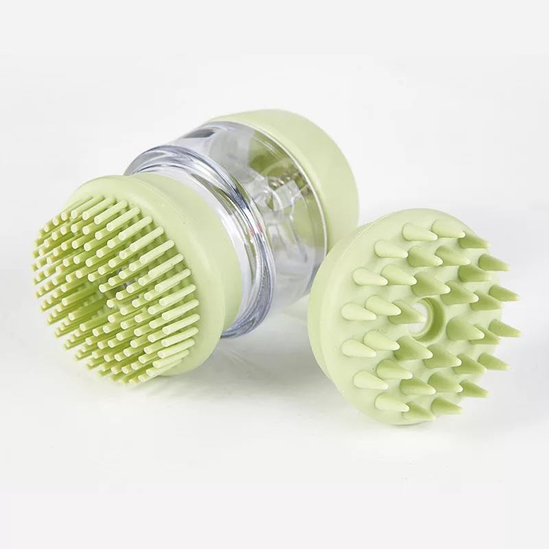 Cepillo de baño de gato perro peine de silicona mascota champú para SPA masaje peineta doble ducha depilación peines para perros gatos mascotas Herramientas de limpieza: Verde claro