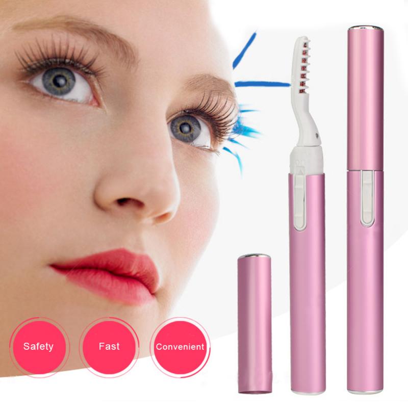 Recourbe-cils chauffant électrique, Style stylo rose, outil de maquillage