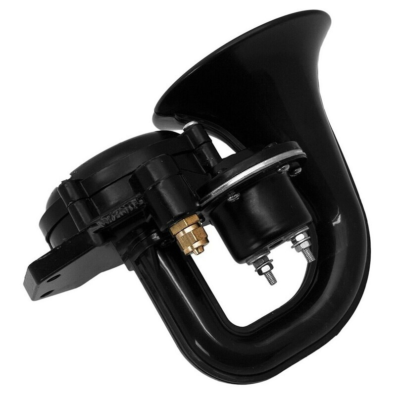 Train Air Horn Trumpet Black for Motorcycle/Bike/Truck/Car 12V/24V