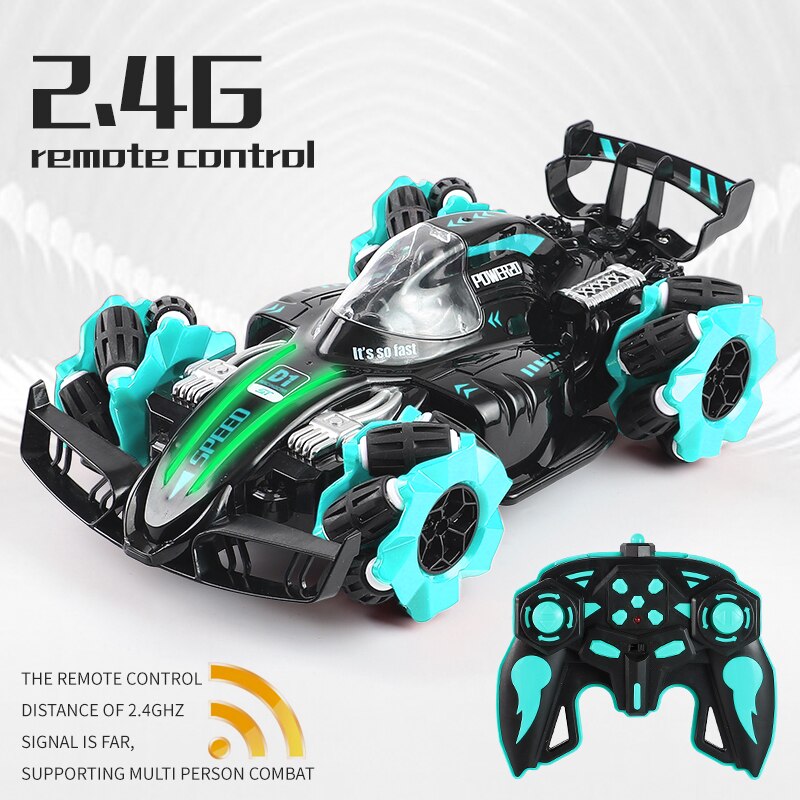 4wd spray drift kaukosäädin auto 360 astetta kiertotemppu nopea rc-auto maastokiipeily kevyt musiikki lapsille