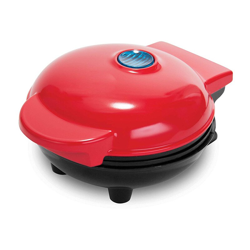 4 Inch Mini Wafelijzer Machine Panini Taart Elektrische Maker Biscuit Pizza Maker Ontbijt Machine Bakken Pan Ei Broodjes oven: Red Waffle Maker