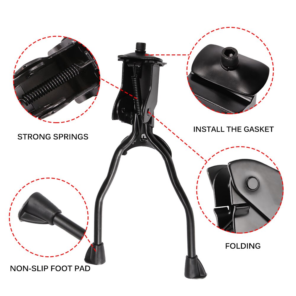 Bike Kickstand Foldable Adjustable Center Mount Bicycle Stand Fits Above Bicycle Road Bike Mount Bicycle Foot Support Double Leg