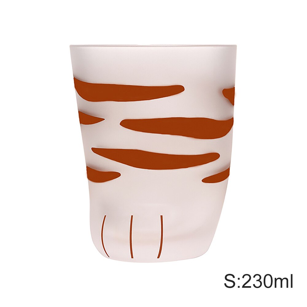 230/300ml kattklo kopp melk glass frostet glass kopper søte katter fot klo utskrift krus katt gryte til frokost kaffe låve melk y: Svart