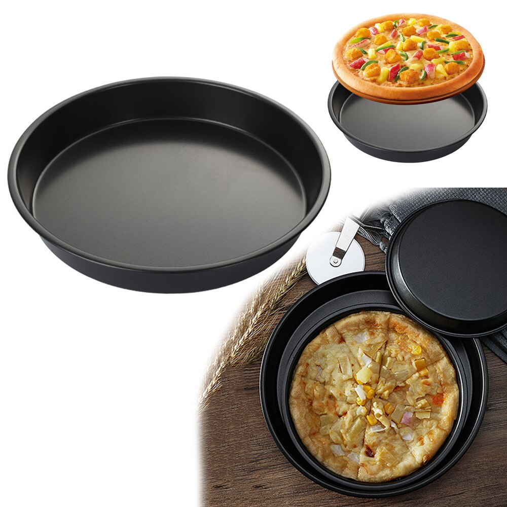 9 Inch Pizza Baking Dish Round Non-Stick Dish Pizza Pan Non-stick Pie Tray Cake Baking Mould Kitchen Tool High Carbon Steel